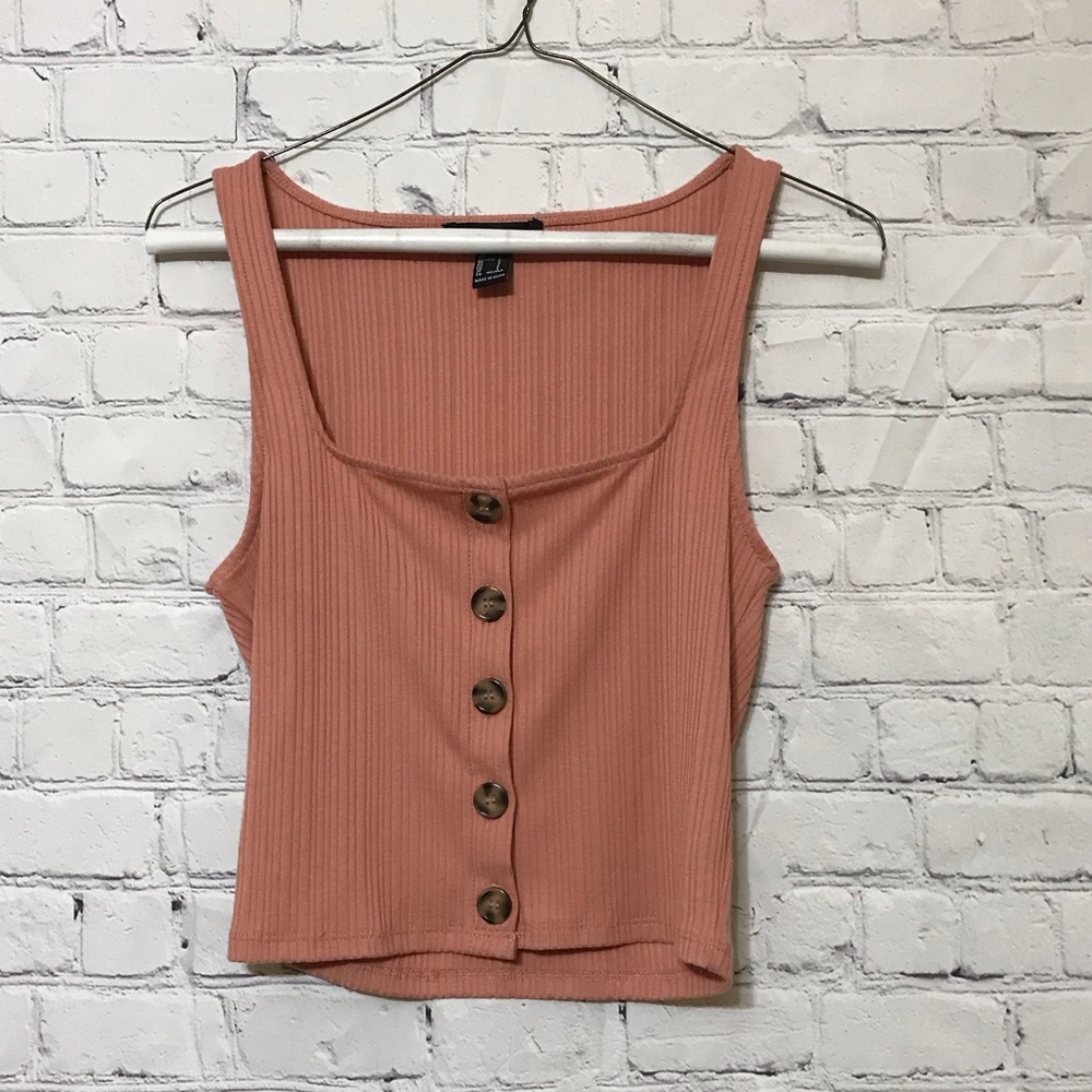 Pink Button Tank